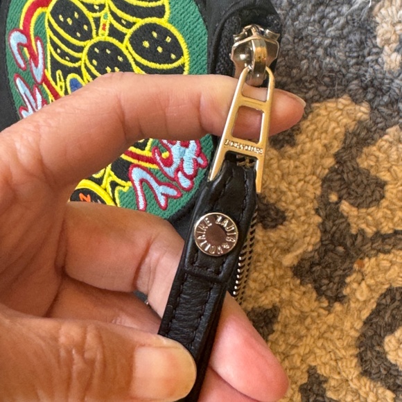 Zadig & Voltaire Black Cloth Clutch Bag with Multi patches & Top Zip Closure - Picture 5 of 8